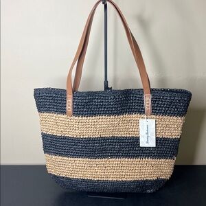 Tommy Bahama | Navy Striped Summer Spring Vacation Tote Bag